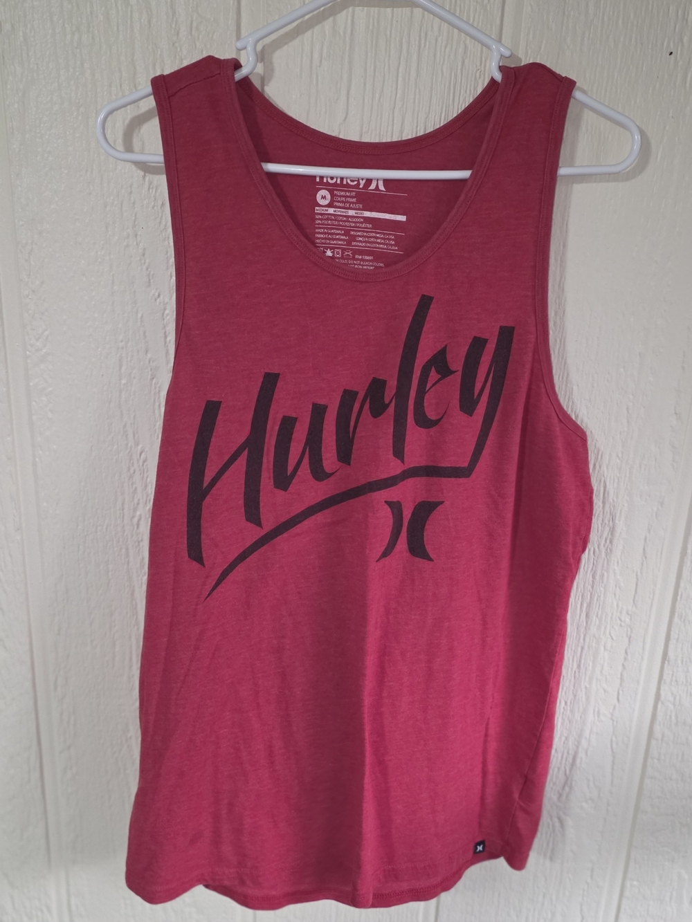 Hurley Men’s Pink Script Logo Tank Top